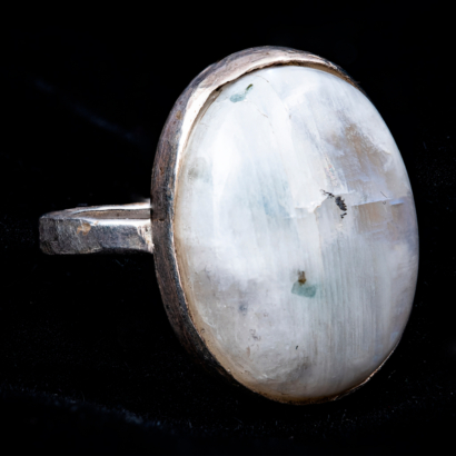 Anillo De Plata Piedra De Luna Noga Arts
