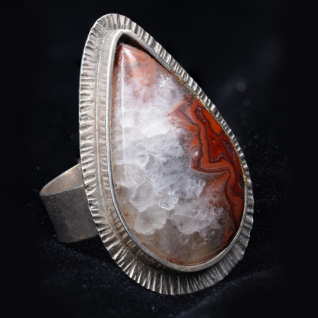 Anillo Plata Gema Agata Crazy Lazy Noga Arts