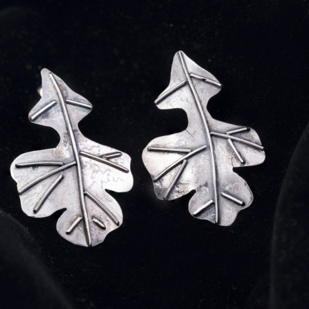 Pendientes Hoja En Plata Noga Arts